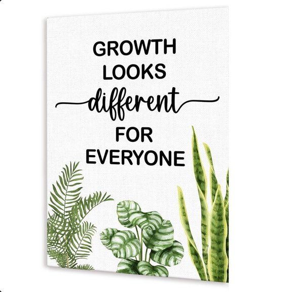 Growth Looks Different For Everyone Wall Decor,Inspirational Quotes Canvas Paintings For Classrrom Office Workplace Wall Art Decor