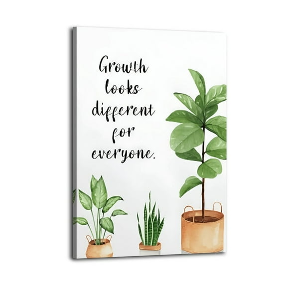 Growth Looks Different for Everyone Poster Wrapped Wooden Frame Wall Decor,Canvas Wall Art for Living Room,Bedroom,Office,Ready to Hang