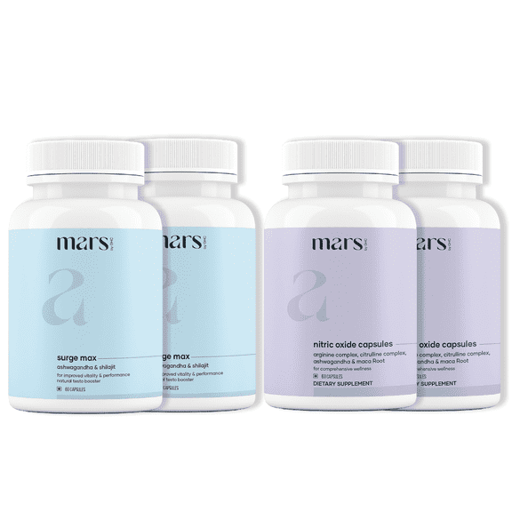 Growth Max Combo: Powered by Nitric Oxide & Pure Ashwagandha Capsules ( Pack of 2)