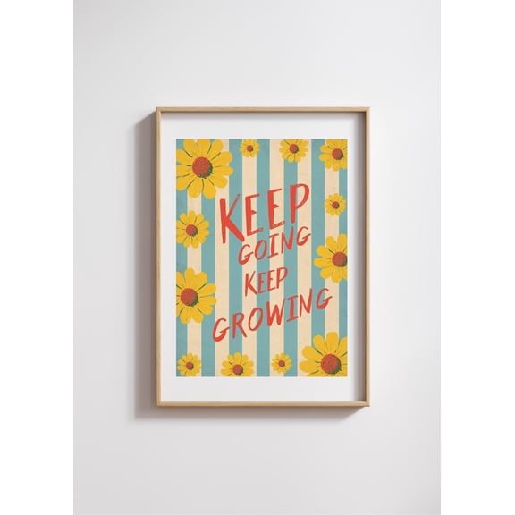 Growth Mindset Classroom Poster: Inspirational Floral Decor, Unframed Poster Size 16x24