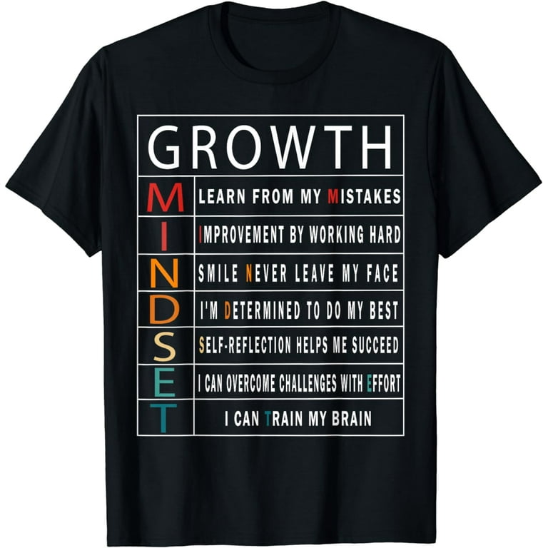 Growth Mindset Motivational Inspirational Fun T-Shirt Growth Mindset Motivational Inspirational Fun T-Shirt