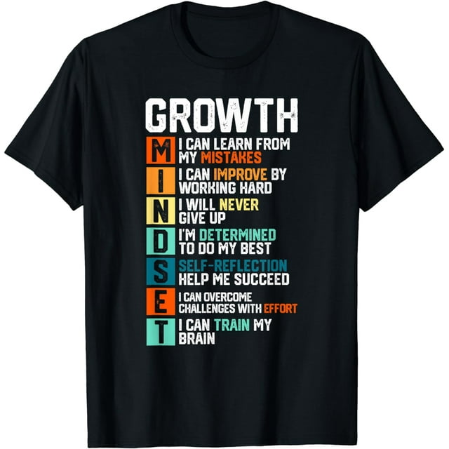 Growth Mindset Definition Motivational Quotes T-Shirt - Walmart.com