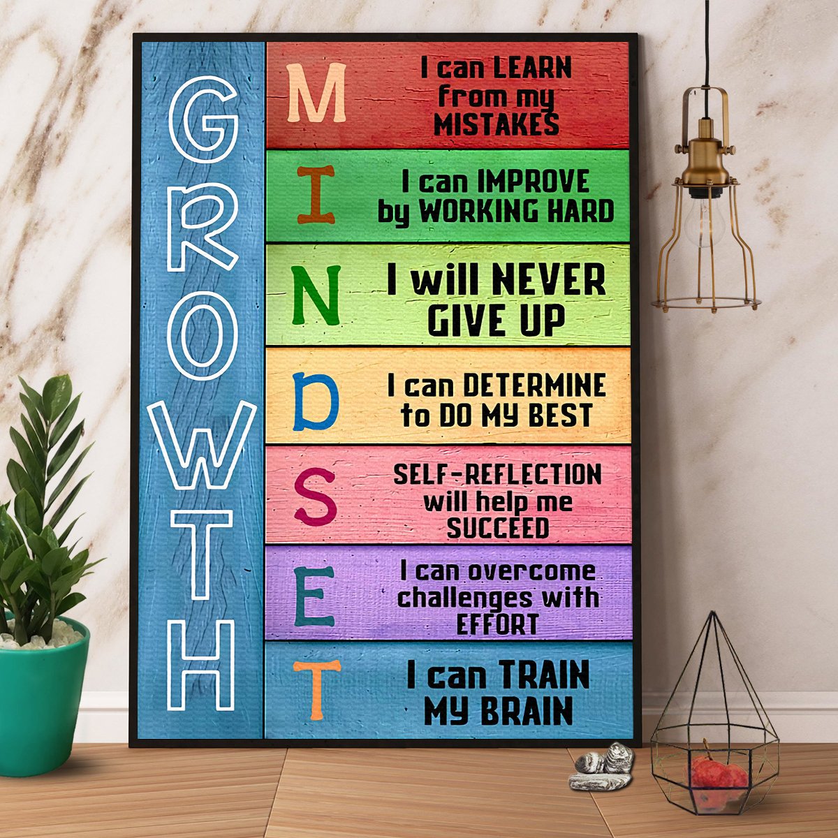 Mindset Frame Growth Mindset Teacher I Can Train My Brain Paper Poster No Frame Matte ...