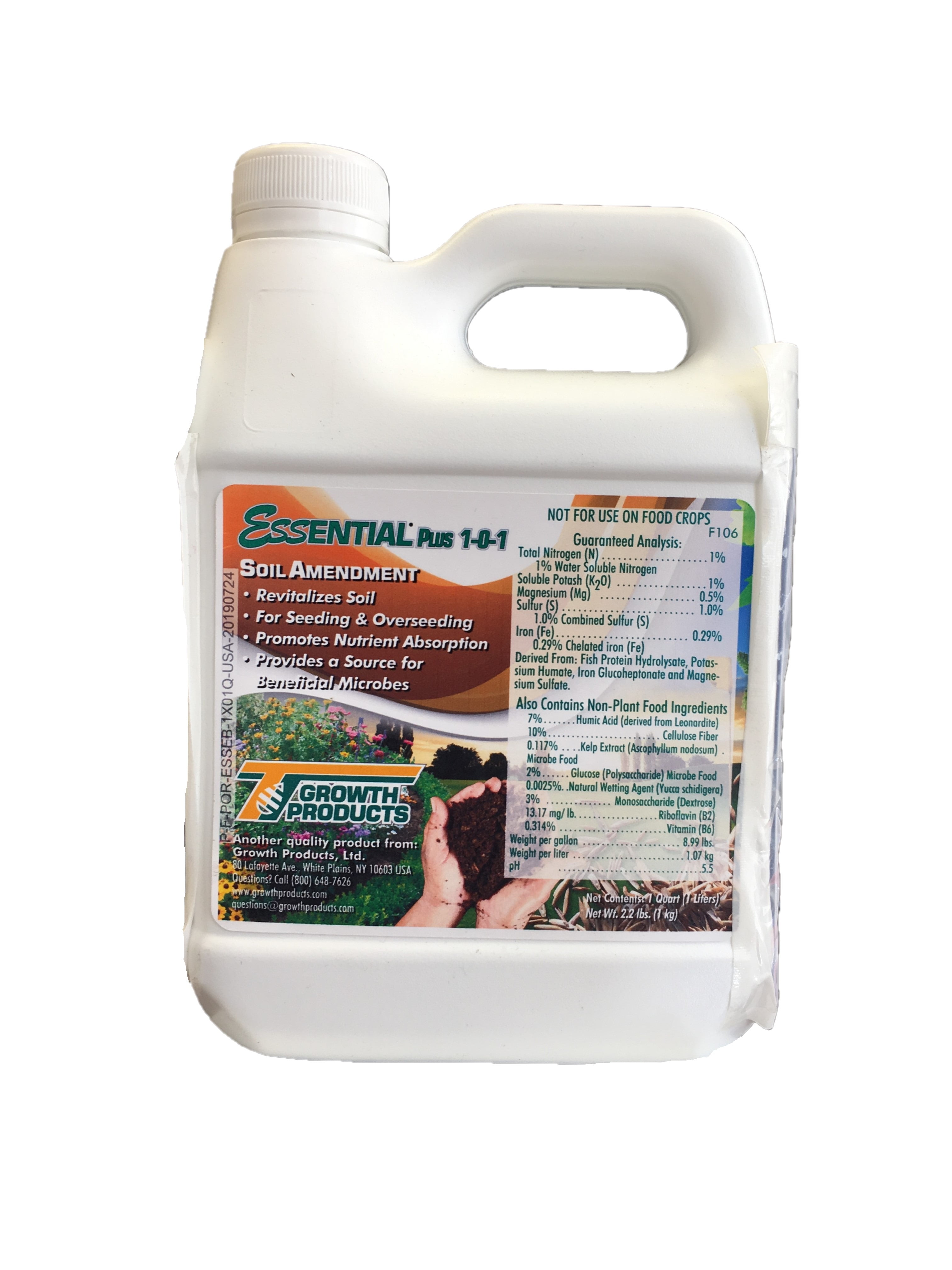 Growth Products Essential Plus Organic Lawn Biostimulant Fertilizers, 1 Quart with 21 L-Amino Acids