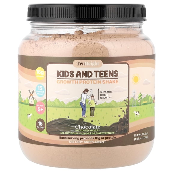 TruHeight Growth Protein Shake, For Kids 5+, Chocolate, 25.4 oz (720 g)