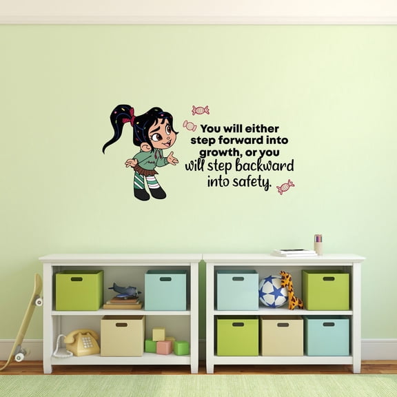 Growth Vanellope Ralph Life Quote Cartoon Quotes Decors Wall Sticker Art Design Decal for Girls Boys Kids Room Bedroom Nursery Kindergarten Home Decor Stickers Wall Art Vinyl Decoration (35x40 inch)