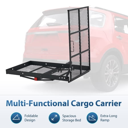 Growthrill Scooter Mobility Device Ramp 42 x 27 in Exterior Automotive Accessories, Black, 64.99 lb