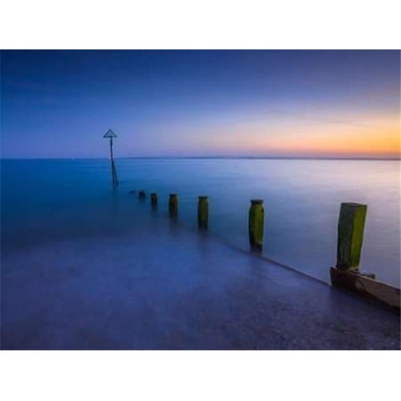 Groynes at dusk, Hayling Island, UK Poster Print by Assaf Frank (9 x 12)