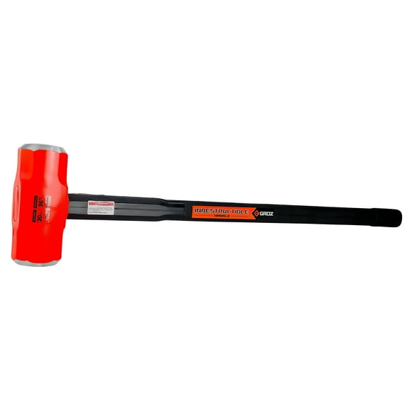Groz 20 lb Sledge Hammer with 36" Indestructible Rubber and Steel Handle