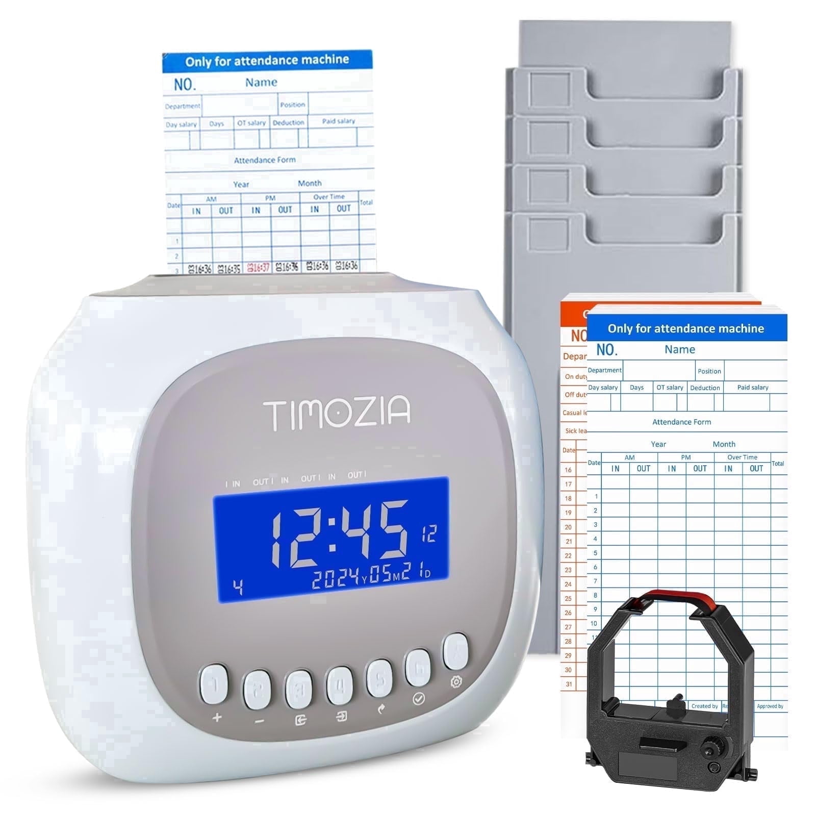 Timozia Time Clock for Employees, Supports 6 U.S. Time Zones - Walmart.com