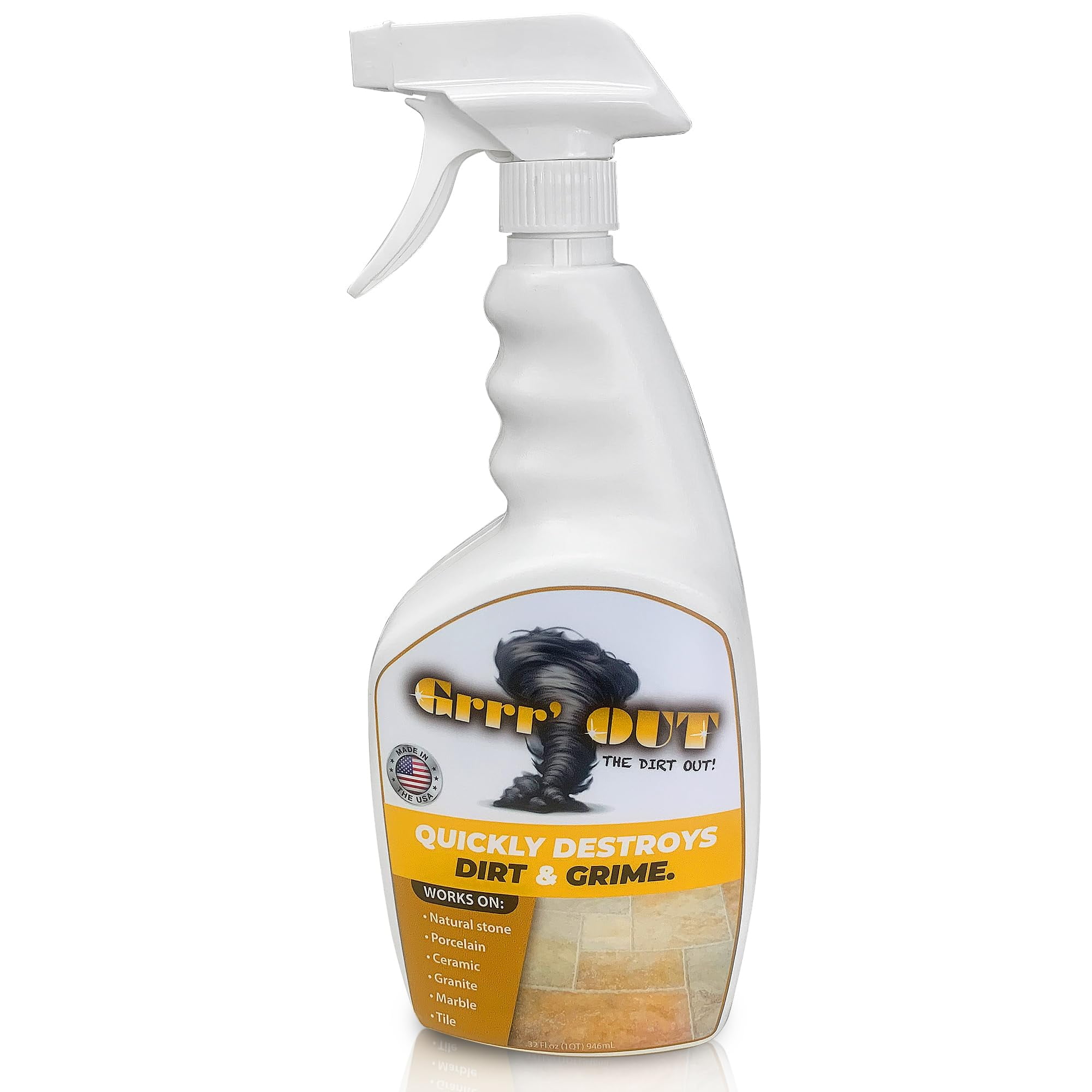 Grrr'OUT Tile Grout Cleaner for Natural Stone, Marble, Porcelain Marble,  and Granite, Multipurpose Kitchen and Bathroom, Floor, and Countertop  Cleaning Solution, 32 oz. 