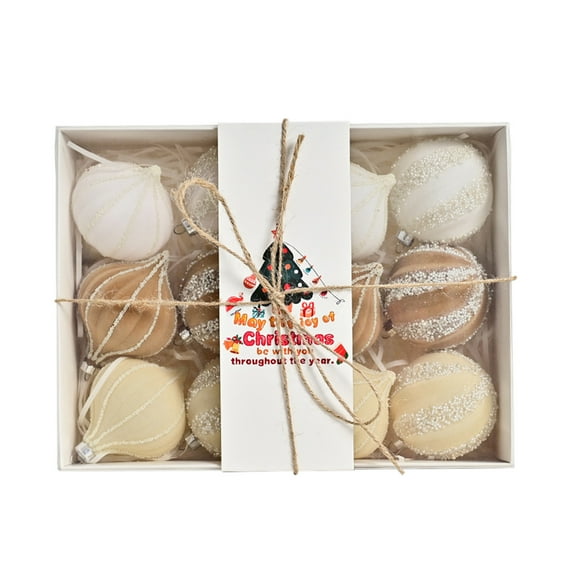 Grrvtrz 12pcs Exquisite Hand Painted Christmas Balls Holiday Party Home Decoration 6CM/2.36IN High End Boutique Hand Painted Christmas Balls Set,Christmas Ornaments,Christmas Decorations