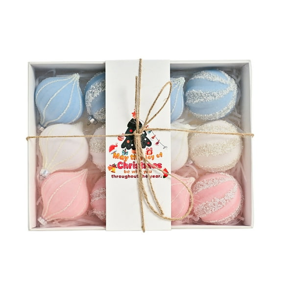 Grrvtrz 12pcs Exquisite Hand Painted Christmas Balls Holiday Party Home Decoration 6CM/2.36IN High End Boutique Hand Painted Christmas Balls Set,Christmas Ornaments,Christmas Decorations