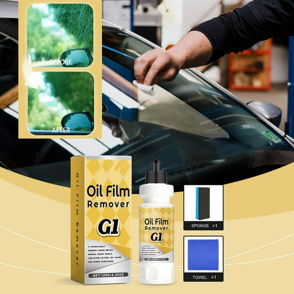 Grrvtrz 2pcs Fastly Dissolve The Oil Film Clean and Efficient Suitable for All Types Of Car Glass Avoid Dirt From Re-depositing. 120ml,Cleaning Supplies,Home Cleaning Products