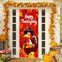 Grrvtrz 35 X 71 Inch Thanksgiving Day Door Cover - Thanksgiving Day Door and Wall Decoration - Festival Party Decoration,Holiday Products,Home Decor