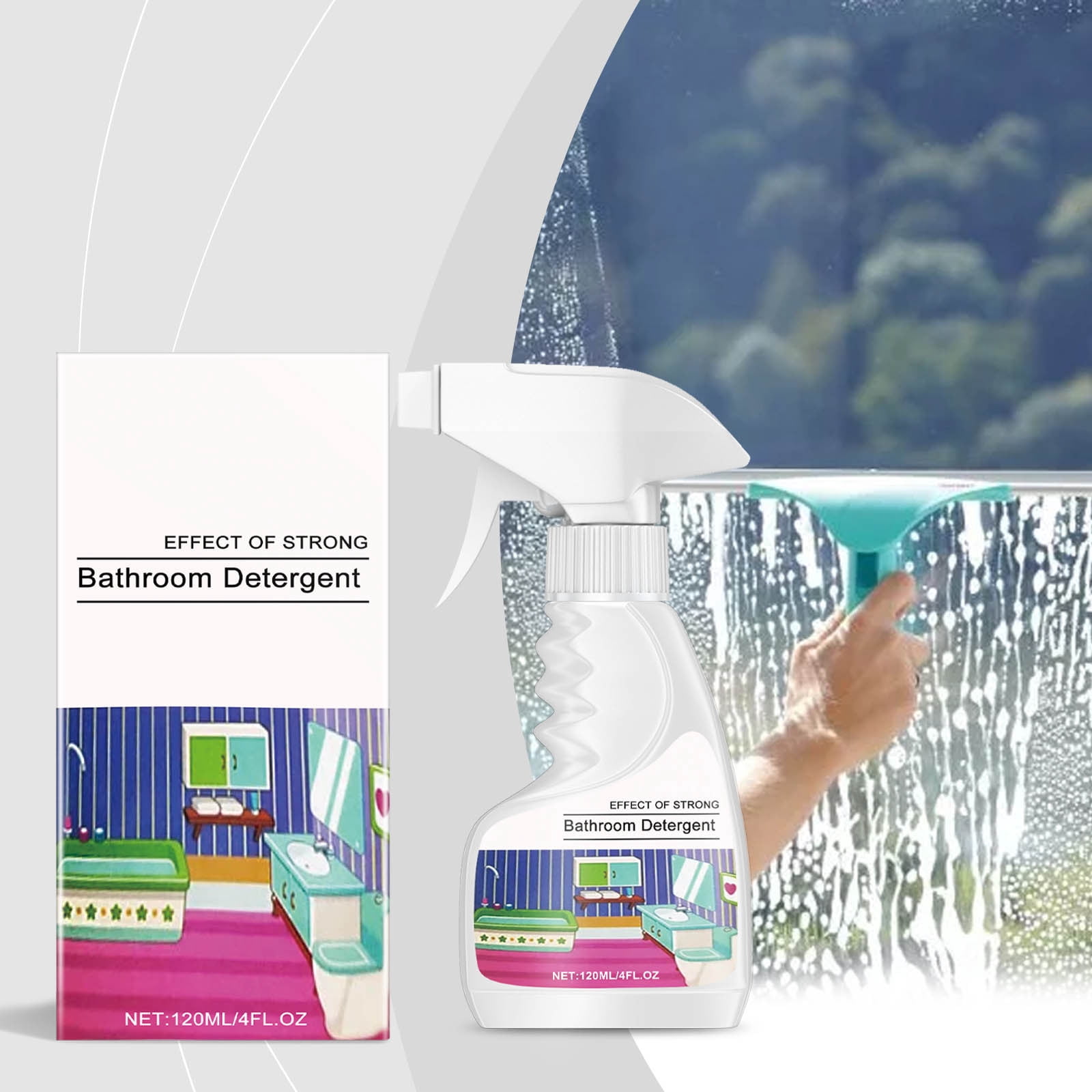 Grrvtrz Bathroom Cleaner,Glass Tile Cleaner Bathroom Glass Door Bathtub ...