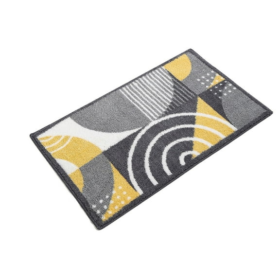 Grrvtrz Bathroom Floor Mat Microfiber Inkjet Printing Bathroom Absorbent Foot Mat Bedroom Door Mat Non Slip Mat Flocked Carpet Geometric Pattern,Bathroom Decor,Bathroom Accessories