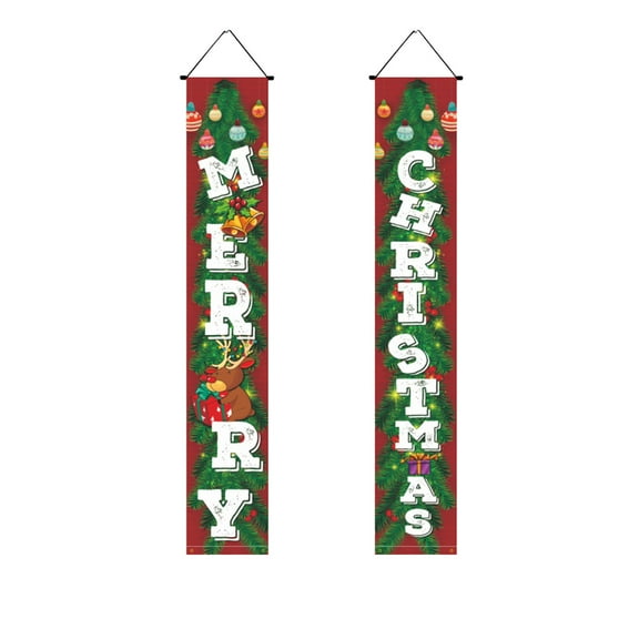 Grrvtrz Christmas Couplet Door Curtain Custom Party Decoration Door Cover Christmas Flag Background Cloth,Holiday Products,Christmas Decorations