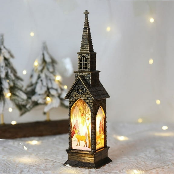 Grrvtrz Christmas Decoration Wind Light Light House Decoration Creatives Candle Night Light Christmas Decoration,Christmas Ornaments,Christmas Decorations