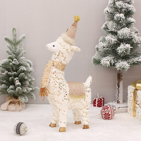 Grrvtrz Christmas Llama Decorations Desktop Ornaments Store Window Scene Decoration Holiday Props Dress Up,Decoration Supplies,Home Decor