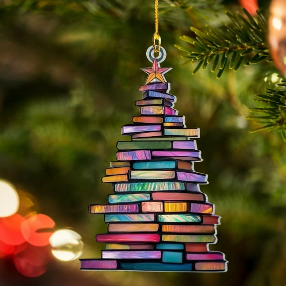 Grrvtrz Christmas Tree Pendant Christmas Book Tree Suncatcher Ornament Car Pendant Christmas Acrylic Decoration Holiday,Decoration Supplies,Home Decor