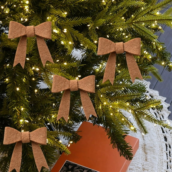 Grrvtrz Four Piece Set Of Christmas Decorations DIY Bow Decoration Christmas Leaves Christmas Tree Decoration Accessories,Holiday Products,Christmas Decorations