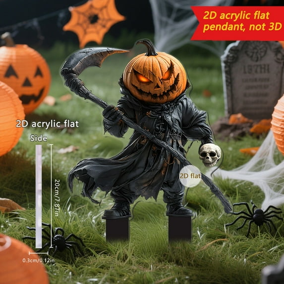 Grrvtrz ,Halloween Skeleton Doll Ground Insertion Series 2D Acrylic Outdoor Garden Party Festival Decoration,Festival Essentials,Halloween Decorations