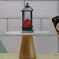 Grrvtrz Halloween Small Wind Lamp Flame Lamp Oil Lamp Black Charcoal Fireplace Lamp Ghost Festival Decoration Props Luminous Ornament,Halloween Lights,Halloween Decorations