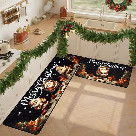 Grrvtrz Kitchen Floor Mat Christmas Decorative Mat Absorbent Oil Absorbent Floor Mat Foot Mat Entry Door Mat,Christmas Ornaments,Christmas Decorations