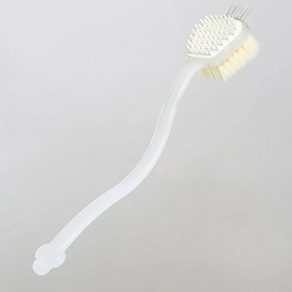 Grrvtrz Multi Functional Double-sided Shower Brush Back Brush Three In One Long Handle Shower Brush Soft Bristled Scrubbing Brush Hair Washing Massage Brush,Cleaning Supplies,Home Cleaning Products