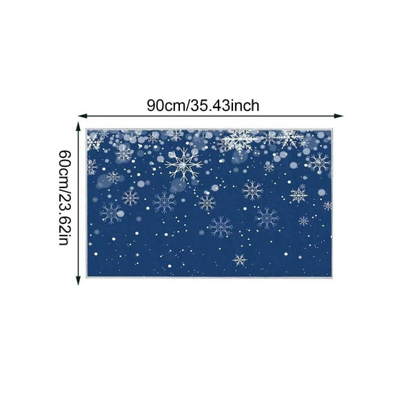 Grrvtrz Snowflake Kitchen Rugs and Mats Blue Christmas Mat Non-Slip Snowflake Winter Rugs for Christmas Kitchen Decorations,Rugs,Home Decor
