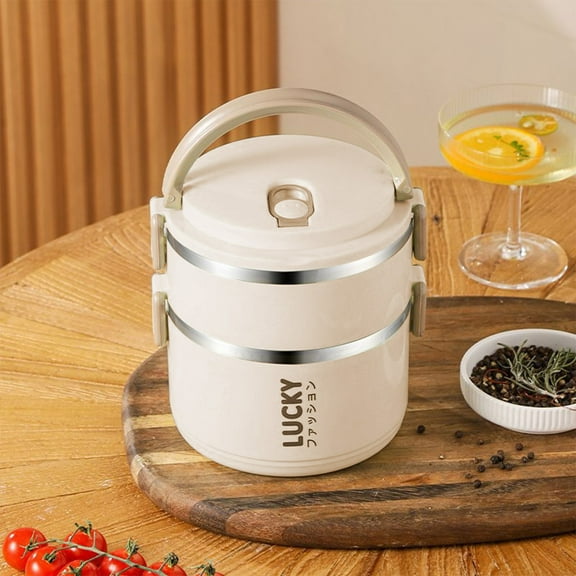 Grrvtrz ,Stainless Steel Insulated Lunch Box Gift Multi-layer Double Layer Activities Ground Push Jittery Voice The Same Type Of Lunch Box Explosion Models,Lunch Box,Bento Box