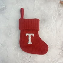 Grrvtrz Woolen Letter Christmas Stocking Ornament Christmas Stocking Ornament Letter Candy Stocking Ornament,Christmas Ornaments,Christmas Decorations