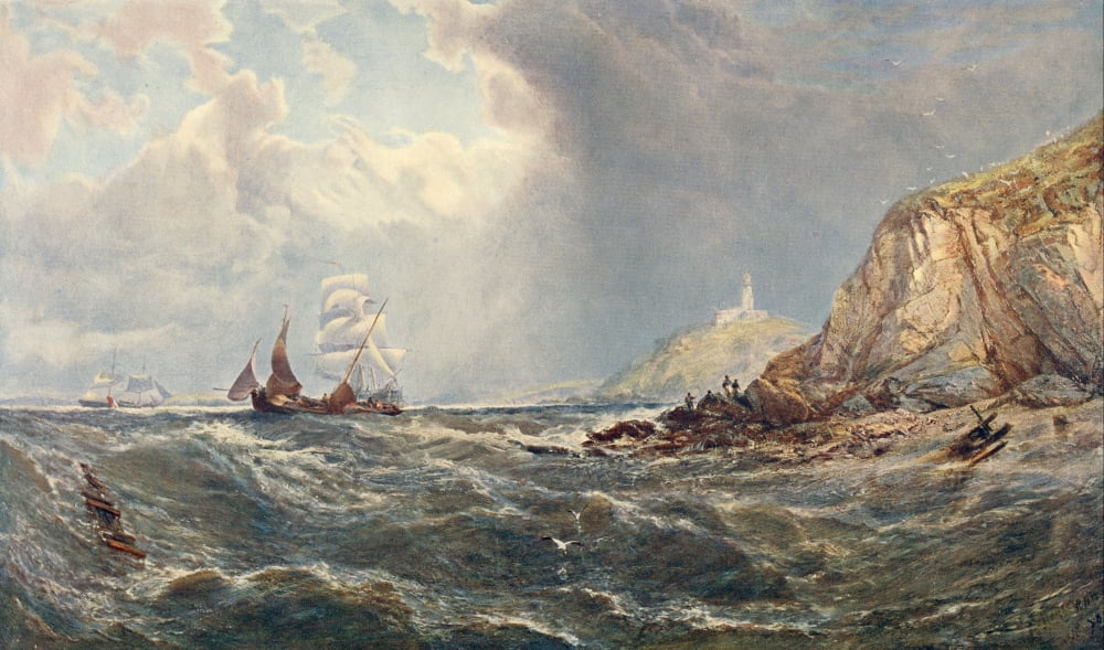 Grt Pics in Prvte Galleries 1905 Mumbles Swansea Bay Canvas Art - Edwin Hayes (18 x 24)
