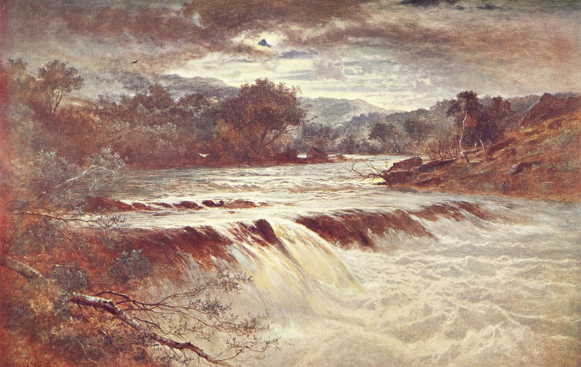 Grt Pics in Prvte Galleries 1905 Wild Water North Wales Canvas Art - Benjamin W Leader (24 x 36)