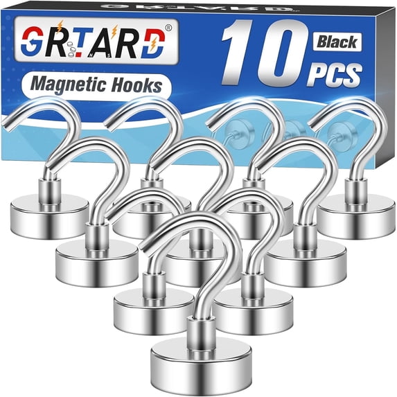 LOVIMAG Strong Magnetic Hooks 25lb Capacity – 12 Pack For Cruise Cabins, Fridges, Kitchens & Classrooms