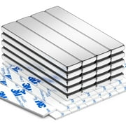 Grtard 12Pack Strong Neodymium Bar Magnets with Double-Sided Adhesive, Powerful Heavy Duty Rare Earth Magnet, Magnetic Strip for Fridge, Garage, Kitchen, Science, Craft, Office, DIY - 60x10x3mm