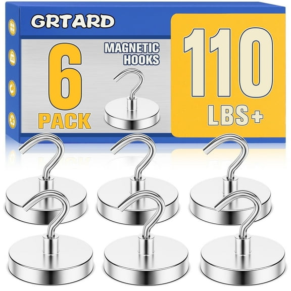 Grtard Magnetic Hooks Heavy Duty, Strong Magnetic Hooks for Cruise, 110 Lbs+ Magnet Hooks for Hanging, Cruise Cabins,Garage, Refrigerator,Office,Classroom, Workplace