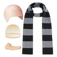 thumbnail image 1 of Gru Costume Accessories Man Black and Gray Scarves Bald Hat False Nose Bald Caps for Party, 1 of 6