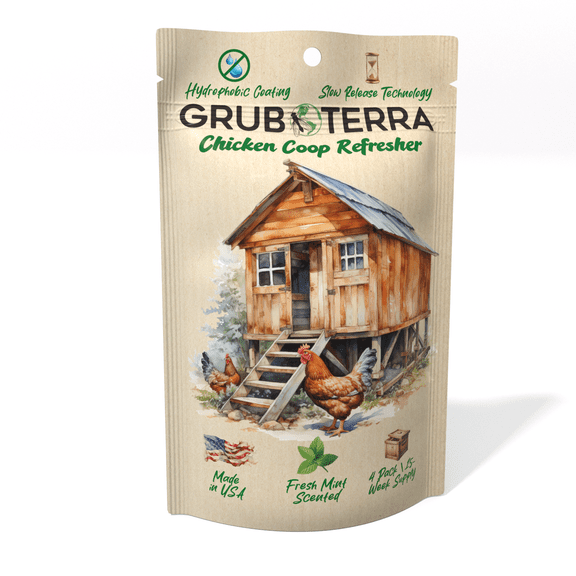 GrubTerra Chicken Coop Odor Eliminator, Coop Refresher & Litter Deodorizer, Mint