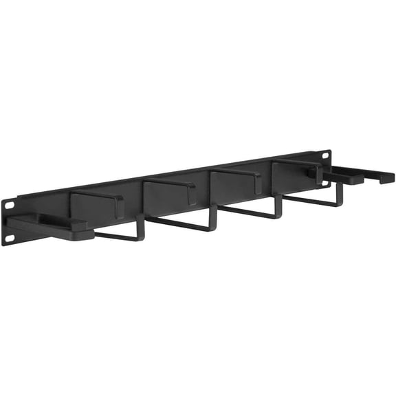 Gruber 19" 4 Vertical / 2 Horizontal 4" Deep Steel Rings Panel - 1U