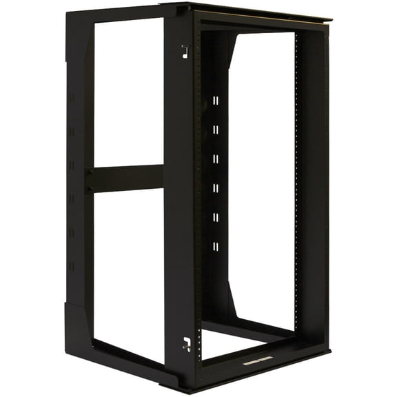 Gruber 19U Wall Mount Rack - Hinged - Black - 19" Cable Management Solution