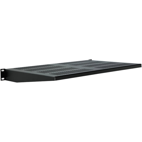 Gruber 1U Vented Cantilever Shelf - 19" W x 11.68" D - Black Satin Steel
