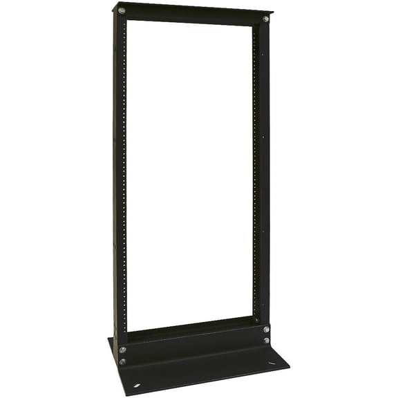 Gruber 2 Post 4 FT Aluminum Network Rack - 24U - Black - 19" Cable Management