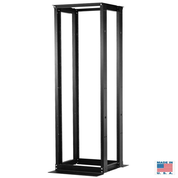 Gruber 7 Ft 4 Post 45U Network Rack Aluminum Adjustable 24 to 36 Black