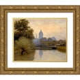 thumbnail image 1 of Gruelle, Richard Buckner 18x15 Gold Ornate Wood Framed with Double Matting Museum Art Print Titled - The Canal Morning Effect, 1 of 4