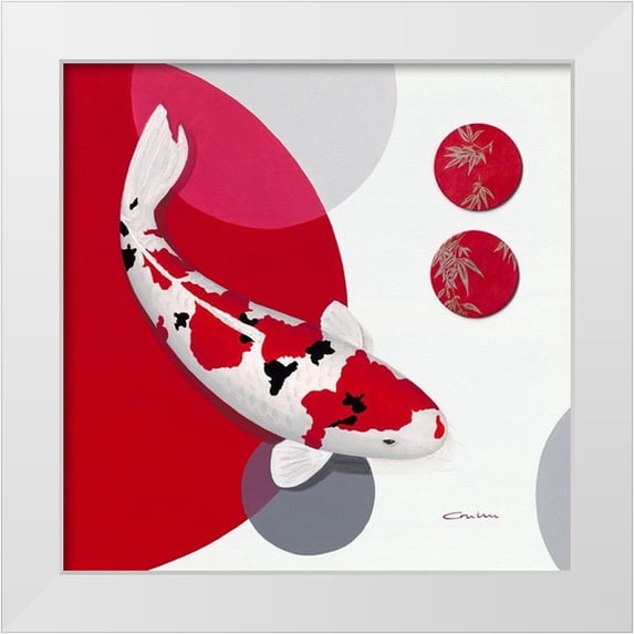 Gruhn, Nicole 12x12 White Modern Wood Framed Museum Art Print Titled - Red Bamboo Sanke