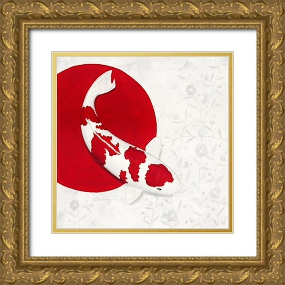 Gruhn, Nicole 15x15 Gold Ornate Wood Framed with Double Matting Museum Art Print Titled - Silver Flower Kohaku