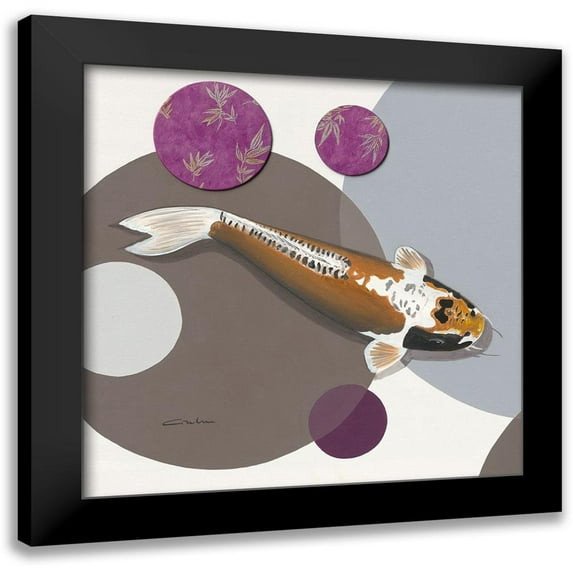 Gruhn, Nicole 20x20 Black Modern Framed Museum Art Print Titled - Koi Vio Spots I