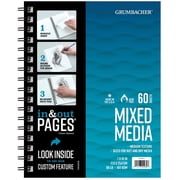 Grumbacher Mixed Media Paper Pad 10" x 7.75", 50 Sheets, Acid-Free, Ideal for Artists